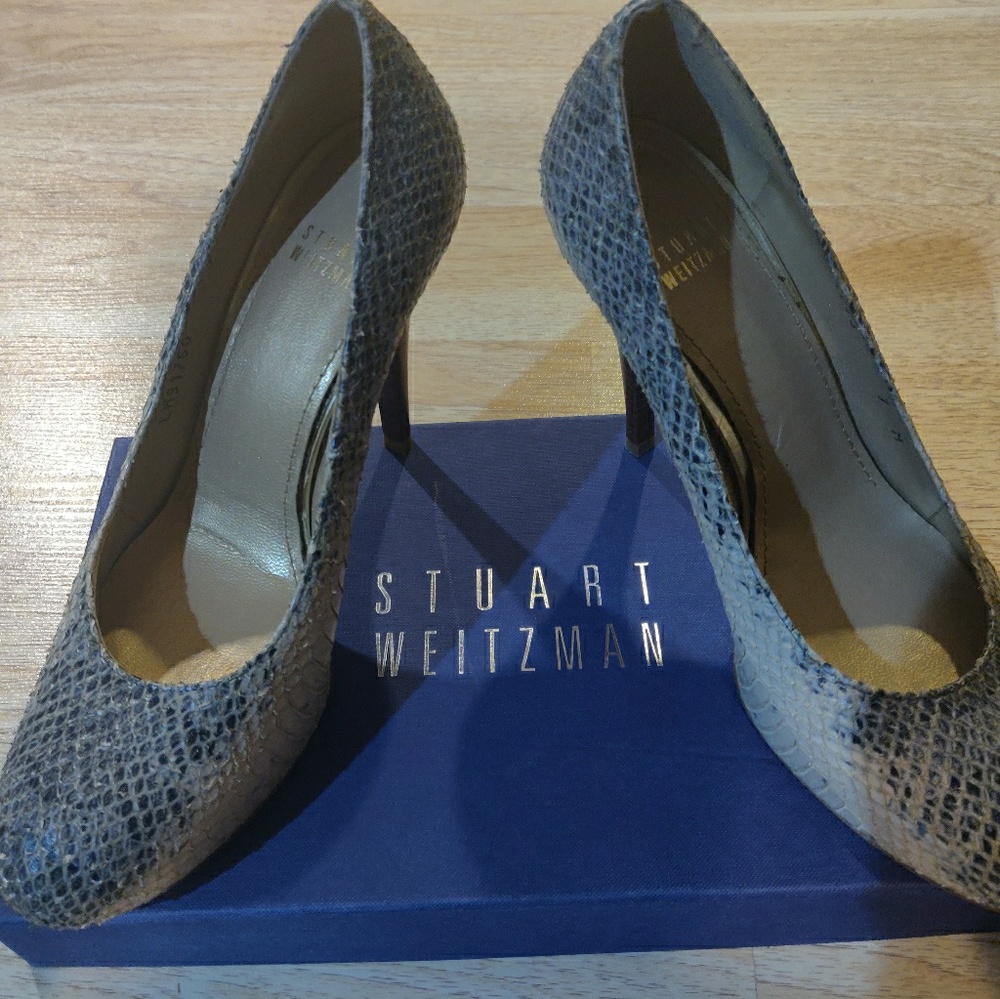 Stuart Weitzman Rowan Python Platform Heels - image 4